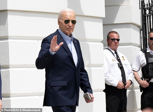 President Joe Biden leaves for Wilmington, Delaware, on Tuesday.  Senior Biden administration officials have discussed the possibility of bringing Palestinians with American ties to the United States through the U.S. Refugee Admissions Program.