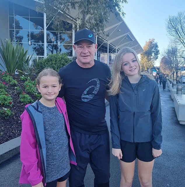 The reality star revealed he made the difficult decision after deciding the long travel times to Philip Island for filming would keep him away from his two daughters. (Pictured with children Ebony and Jasmine)