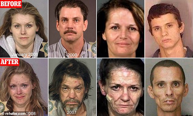 A certain sheriff's deputy compiled these shocking before and after mugshots in 2004 to show how methamphetamine wreaks havoc on addicts' appearance in an attempt to deter people from the drug.