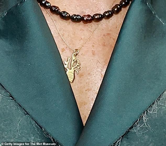 The 61-year-old wore a $2,000 gold and diamond necklace made by Kununurra, Western Australian jeweler Frauke Bolten-Boshammer. It is made in the shape of a boab tree, native to the region.