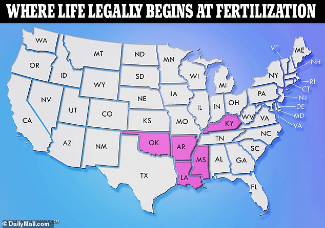 Prominent states have written laws that stipulate that life begins at the moment of fertilization. In Louisiana, the intentional removal or destruction of a human embryo is illegal