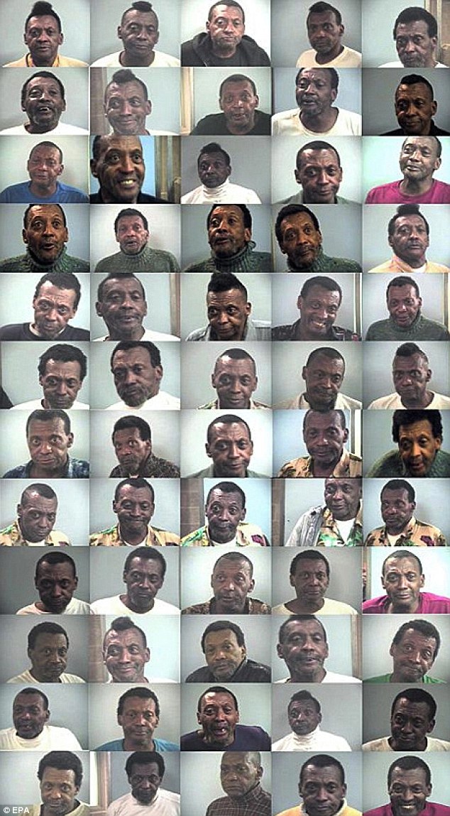 The Man with Many Mugshots: Earl never takes the same mugshot twice, as evidenced by the collage above of some of his arrests in Kentucky.