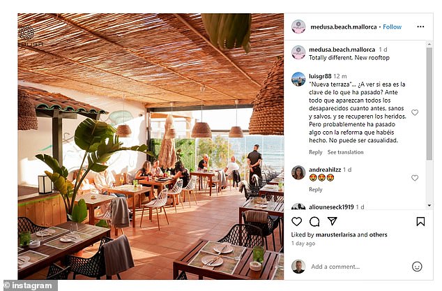 Just a day ago, the beach hut posted on Instagram: 'Totally different, new roof'