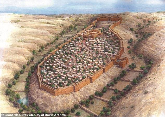 Illustration of the First Temple period city fortification built in the days of King Uzziah, around 783 to 742 BC