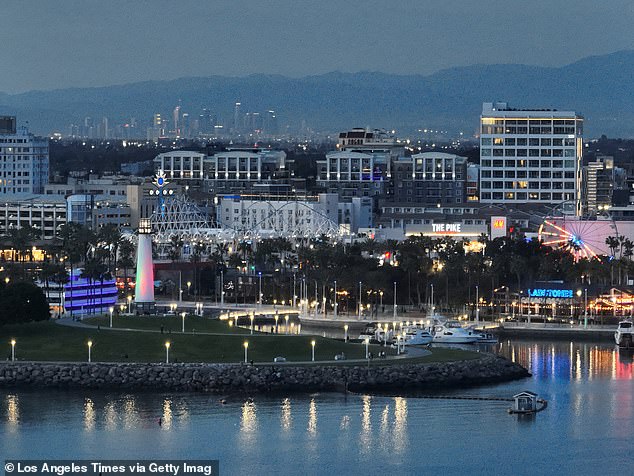 A public health emergency has been declared in Long Beach, California, after a localized tuberculosis outbreak left at least one person dead and nine hospitalized.  Shown is a file photo of downtown Long Beach, as seen in February 2023.