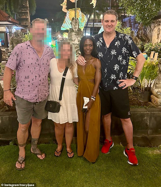 Indonesian police allege they found methamphetamine in Troy Smith's four-star hotel room in Bali (pictured with his wife, right)