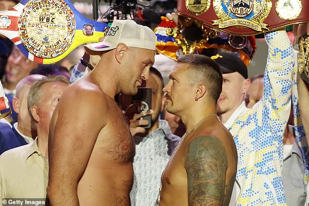 Fury and Usyk last faced each other at Friday's weigh-in before their in-ring clash.