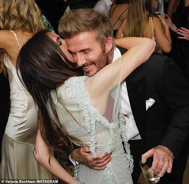 Victoria Beckham gushed that her husband David is her 'everything' and wished him a happy 49th birthday on Thursday.