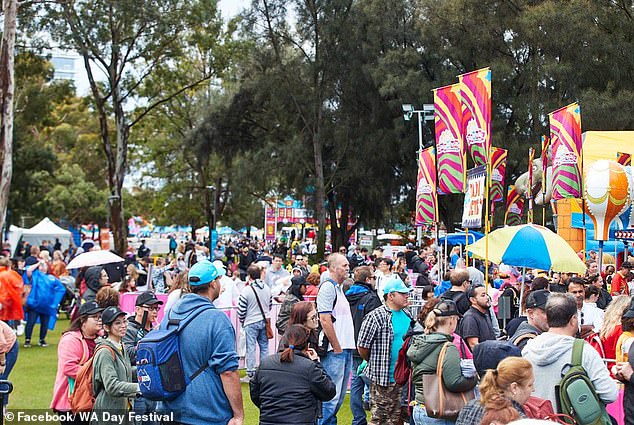 WA Day Festival is shown in previous years, when the weather was kinder.