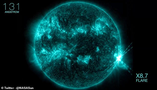 Solar flares like this produce massive amounts of ultraviolet radiation that change the way radio waves pass through our atmosphere. This can cause radio blackouts on certain frequencies.