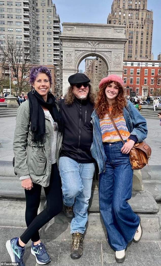 Writer Tina Hedin, 62, who lost her only daughter, Kiki (far right), to anaphylactic shock, has laid bare the heartbreaking reality of her struggle with grief.  In the photo: mom and daughter with dad Eric.