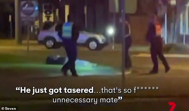 In the video, a witness filming the altercation, which occurred after a group allegedly refused to leave a pub, is heard saying: 