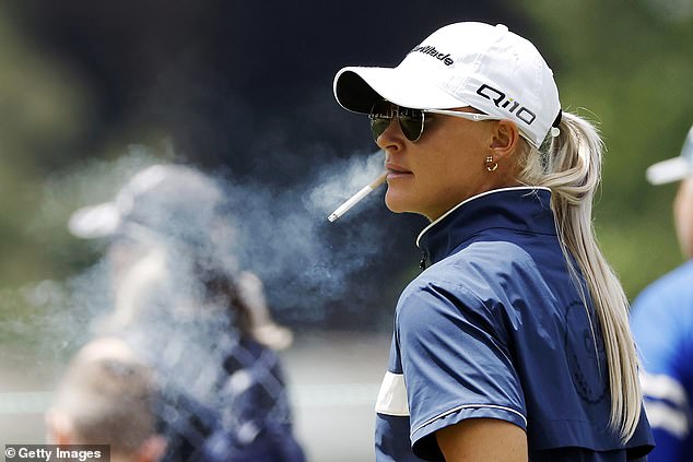 Hull went viral this week after images of her smoking on the course lit up the internet.