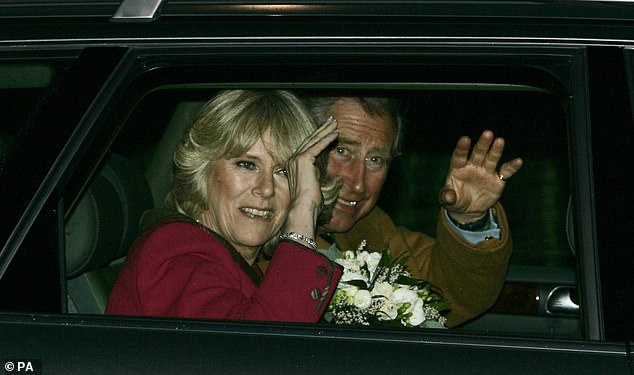 Charles and Camilla enjoyed their honeymoon in Birkhall in 2005. Above: The couple on their way to the estate shortly after their wedding.