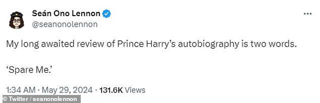 1717237078 969 John Lennons son Sean says Prince Harry is an idiot