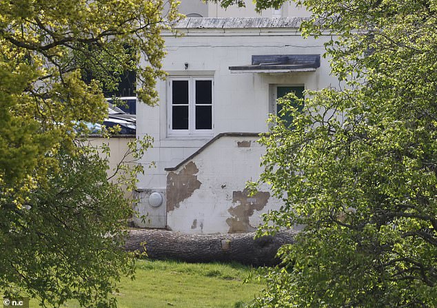 The disgraced Duke of York was due to be completed last year, but photos of the building show exposed bricks under peeling paint on the royal estate.