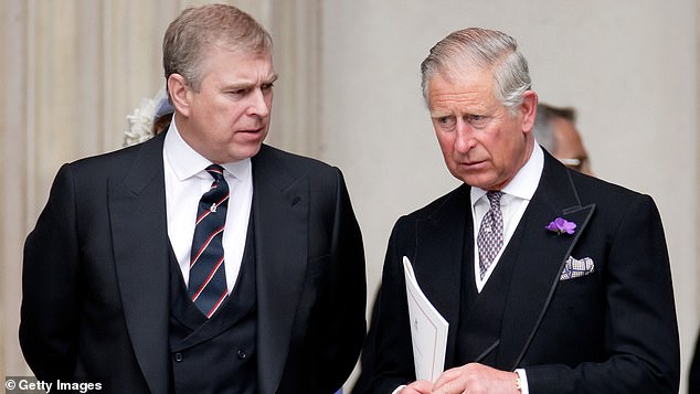 A friend of King Charles claims he has threatened to sever ties with Prince Andrew if the duke continues to refuse to leave Royal Lodge for his new home at Frogmore Cottage. Pictured: The brothers at a Thanksgiving service to celebrate Queen Elizabeth II's Diamond Jubilee in 2012.