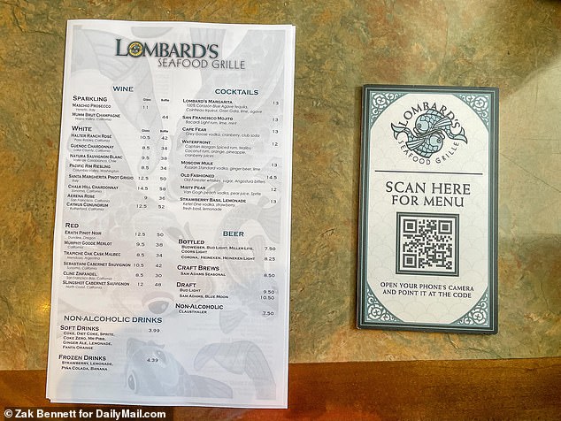 Some restaurants have a physical menu and access is via a QR code.