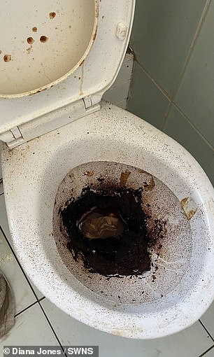 Before being cleaned, this toilet looked ready to be scrapped