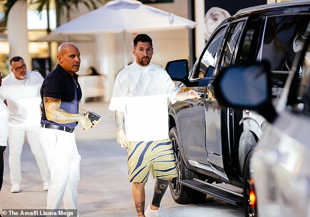 The World Cup winner was spotted leaving after dinner earlier this week.