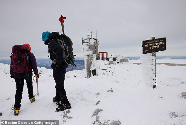 Some days, hundreds of skiers and snowboarders make the three-mile hike to the ravine, creating a festive atmosphere. From there, it may take another hour to kick up the wall steps to reach the top.