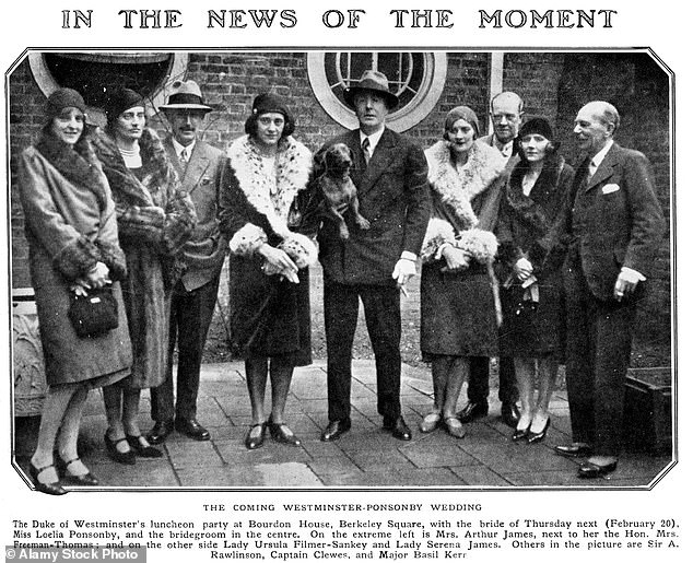 Bendor, 2nd Duke of Westminster, with his fiancée Loelia Ponsonby in February 1930. The couple married a week later.