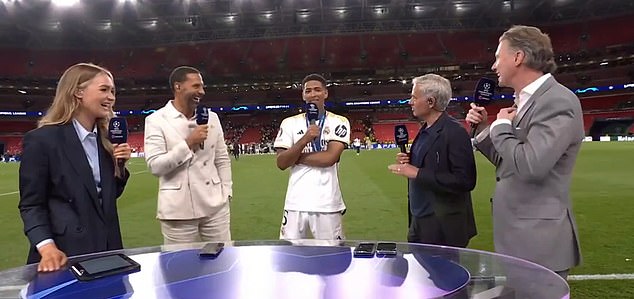 Mourinho (second from right) revealed that he was in talks to become Fenerbahce's next coach.