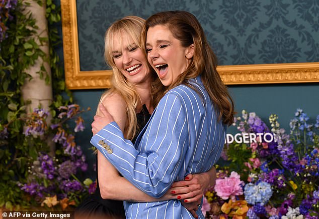 Fans have long speculated that a possible queer romance could be explored on the show between Cressida and Eloise Bridgerton, played by Claudia Jessie (pictured together in May).