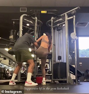 The Bondi Sands ambassador shared a sweet video on her Instagram Stories that showed the tennis star coaching her through a series of pull-ups.