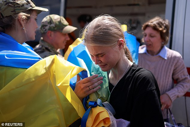 Mariana Checheliuk bursts into tears when she is returned to Ukraine