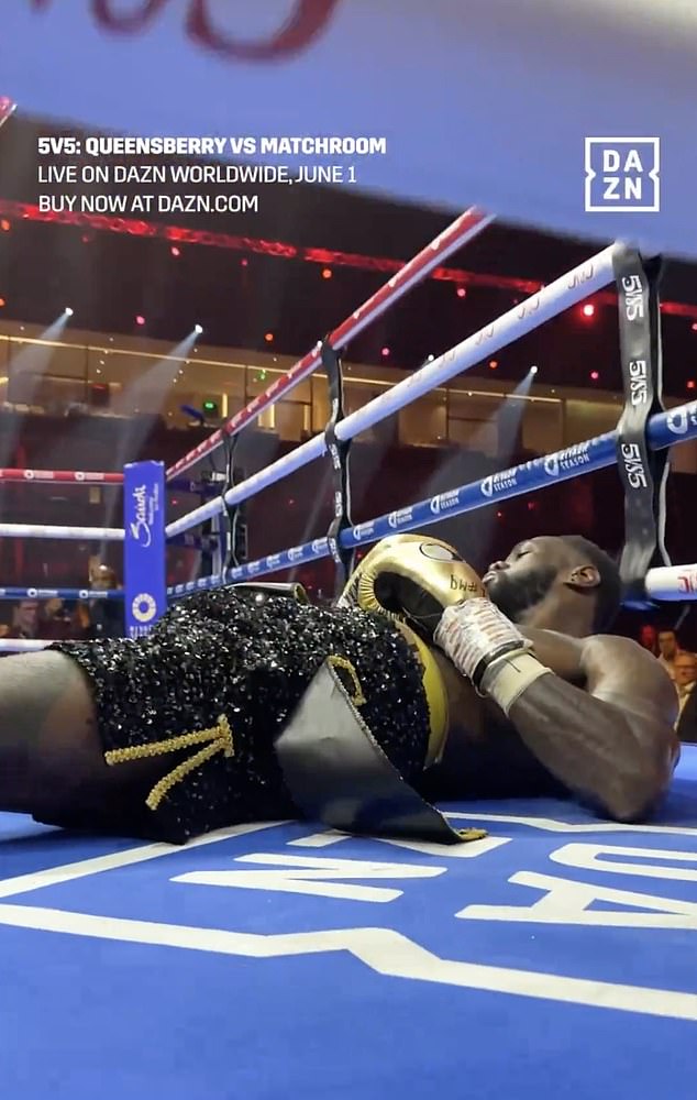 Wilder was seen knocked down inside the ring and was forced to use the rope to get back to his feet.