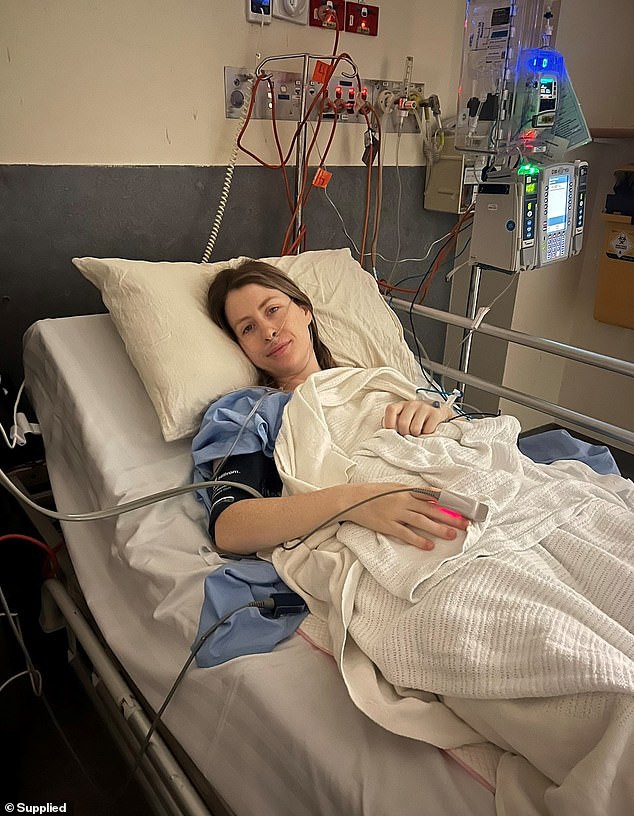 Melissa Dunmore, from Melbourne, received the news on February 8 after surgeons found a 20cm tumor in her colon along with 11 small precancerous polyps.