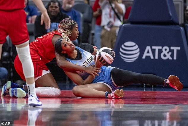 It was a feisty match between the Chicago Sky and the Indiana Fever in Indianapolis.