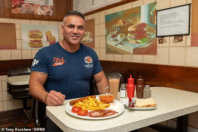 Owner Steve Aslani at Paul's cafe in Guildford. Will his restaurant outperform the competition as Fix Radio searches for Britain's best builders cafe?