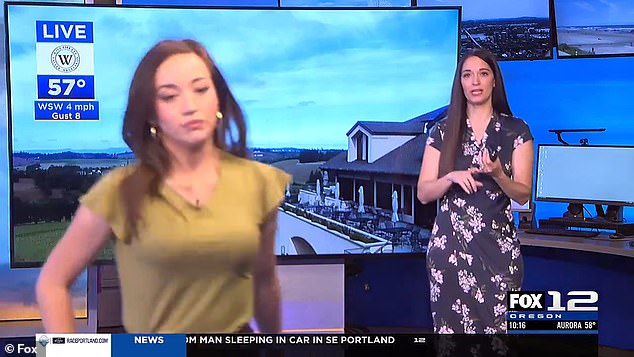 Until someone in the newsroom casually walks in front of the camera, interrupting the segment.