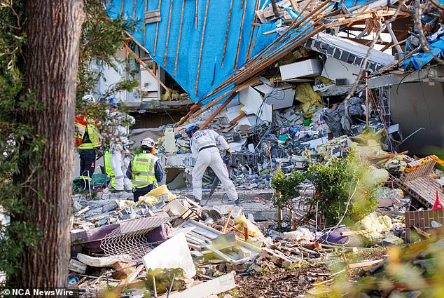 The huge explosion occurred on the second level of the property on Waikanda Crescent in Whalan, in Sydney's west, about 1pm on Saturday.