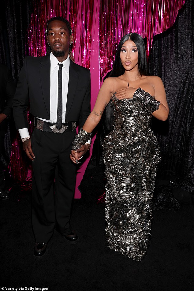 Cardi and Offset, who exchanged vows in 2017, are parents to daughter Kulture, five, and Wave, two. Photographed at the MTV VMAs in September 2023 in New Jersey.