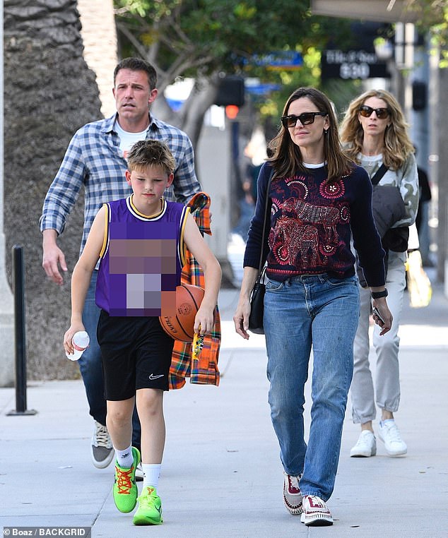 Lopez's fourth husband, Ben Affleck, and his ex-wife, Jennifer Garner, attended a basketball game in Santa Monica on Sunday for their 12-year-old son, Samuel Affleck.