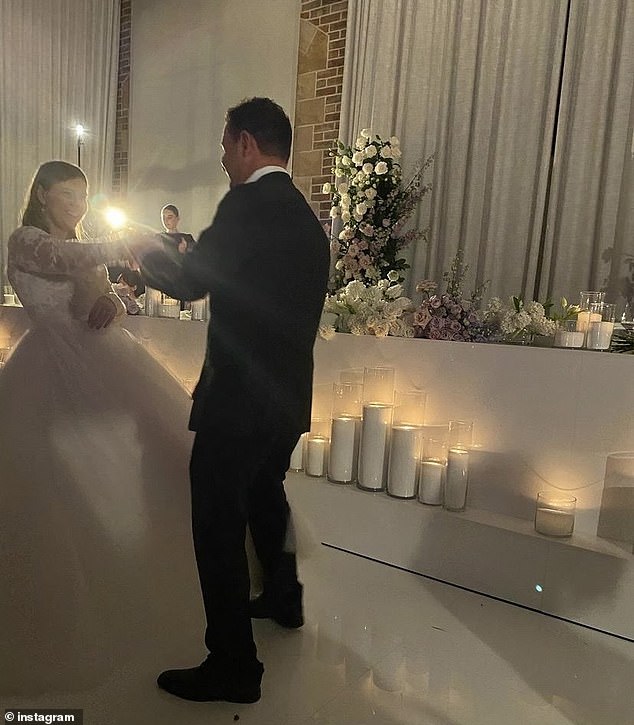 Brittany Higgins shared a dance with her father, Matthew Higgins, at Saturday's reception.