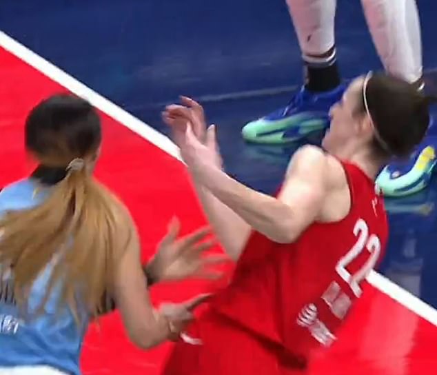 Caitlin Clark was inexplicably knocked to the ground by Chicago Sky's Chennedy Carter.