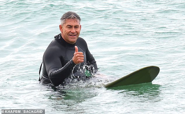 He was all smiles once he entered the water.