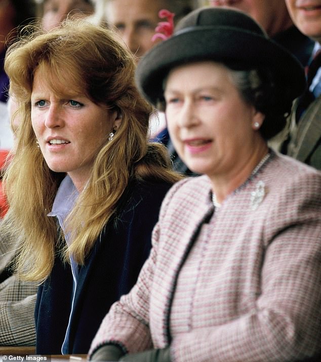 According to Sarah (pictured, left), the late Queen Elizabeth II (pictured, right) told her that being herself was 