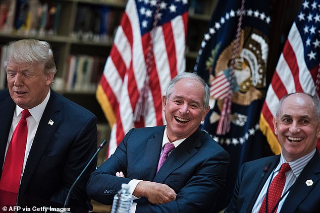 Schwarzman (center) briefly served as White House Director of Strategic Initiatives.