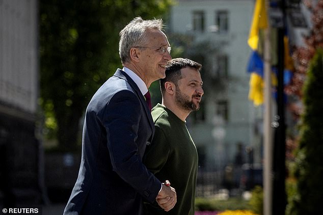 NATO Secretary General Jens Stoltenberg, seen here with Ukrainian President Volodymyr Zelenskiy, has also indicated that it could be time for a policy change.