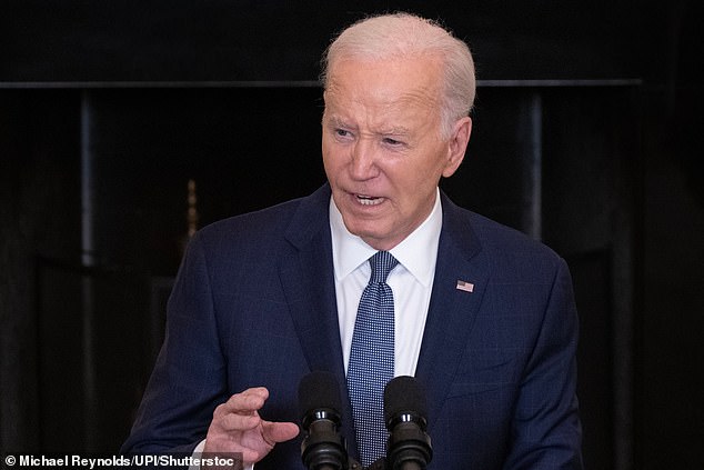 While Zelensky thanked Joe Biden (pictured) for allowing Ukraine to attack limited Russian territory with American weapons, he said restrictions need to be removed.