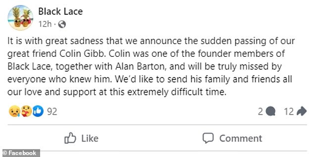 Black Lace led tributes to their 'great friend' after his wife Sue announced his passing, sharing a heartfelt message on the band's official Facebook page.