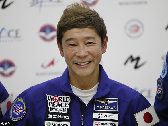 Japanese billionaire Yusaku Maezawa (pictured) traveled to the International Space Station (ISS) last year and is now financing a trip to space aboard Starship.