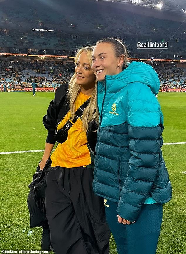 Despite claiming Mackenzie was in love with the team, Jackie was later seen posing up a storm with star forward Caitlin Foord.