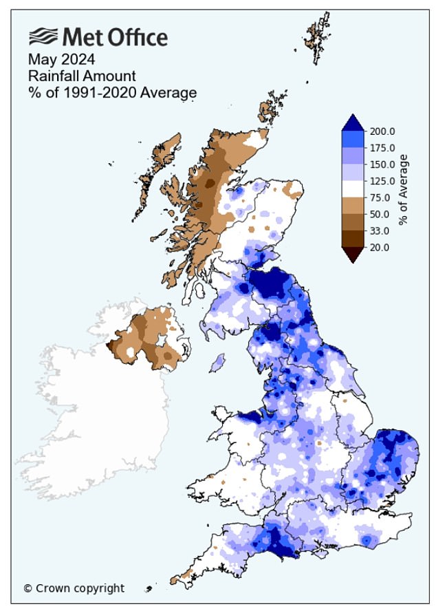 In March, April and May, an average of 301.7 mm of rain fell in the country, almost a third (32 percent) more than usual for the season. It was the wettest spring since 1986 and the sixth wettest on record.