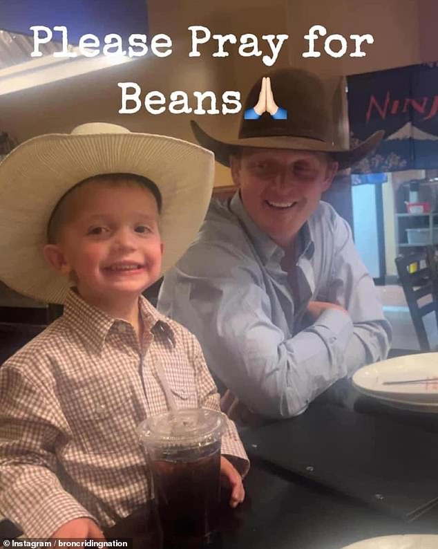 The rodeo group Bronco Riding Nation shared this photo asking their fans to pray for Levi and promised to donate proceeds from some of their sales.